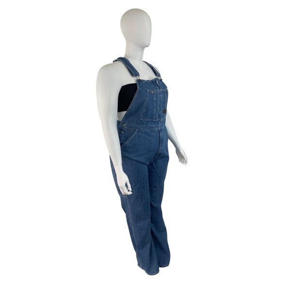 Walls Womens Blue Denim Overalls Relaxed Fit Adjustable Straps Workwear Sz 40x34 - Picture 3 of 13
